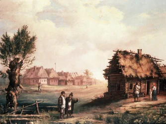 A Poor Village in Russia, 1850s